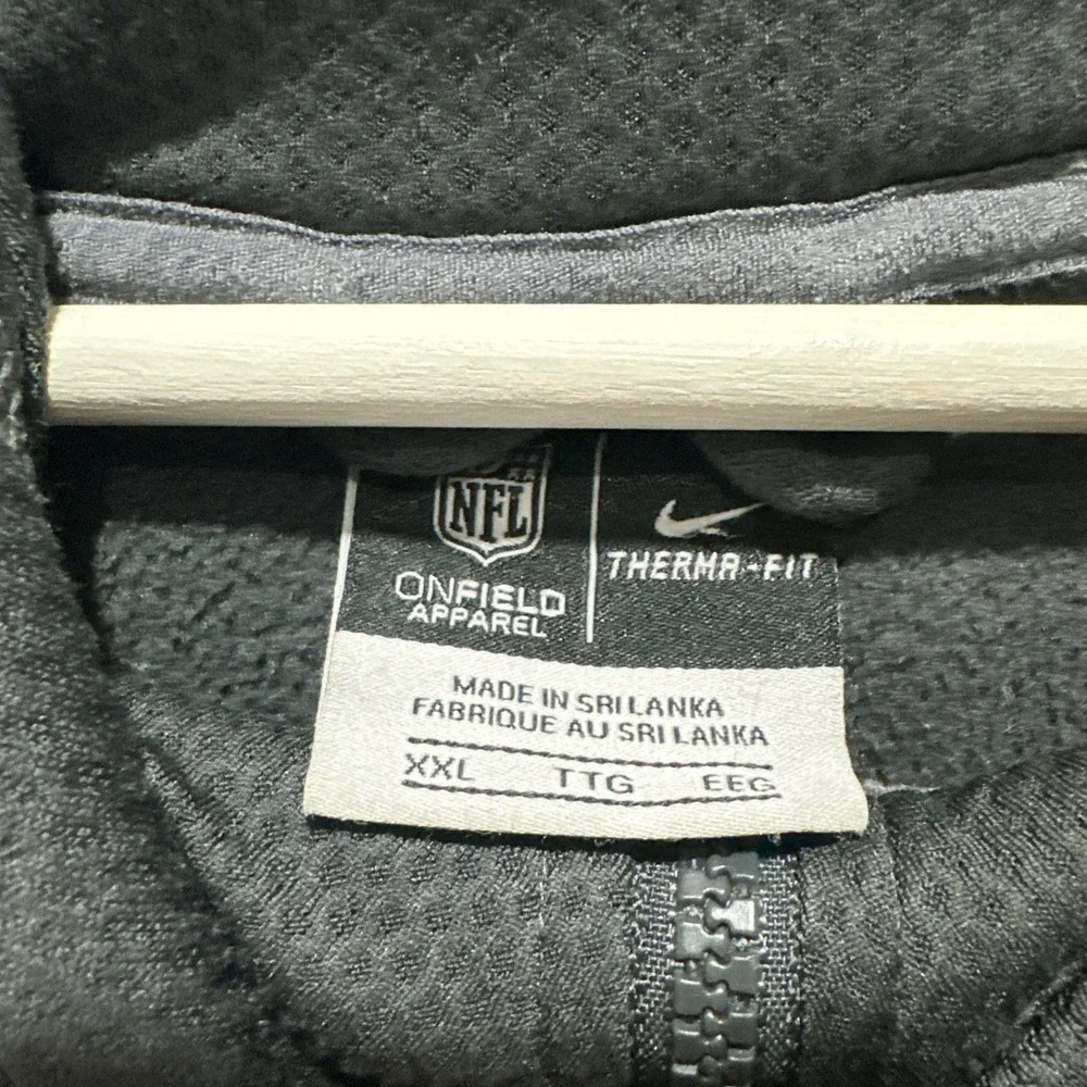 Nike NFL Green Bay Packers Jacket Size 2XL Full Zip‎ Gray Hoodie Therma Fit Logo